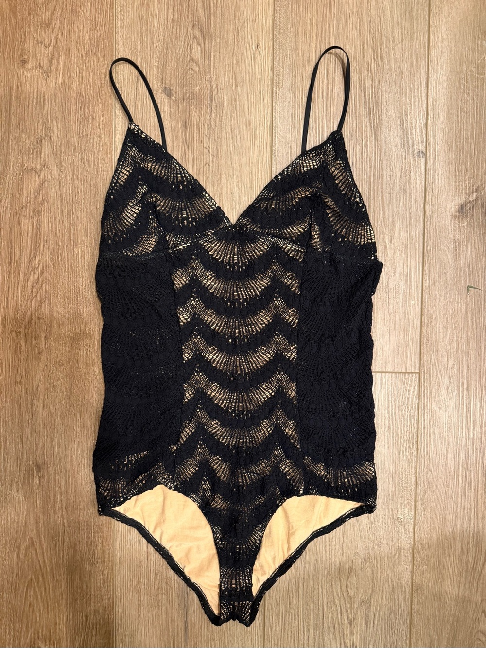 Nightcap Clothing Black Lace Bodysuit Size 3 Made in LA $78